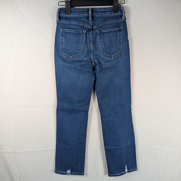 Just Black Denim Womens 25 High Rise Distressed Straight Crop Jeans Blue USA - Picture 3 of 5